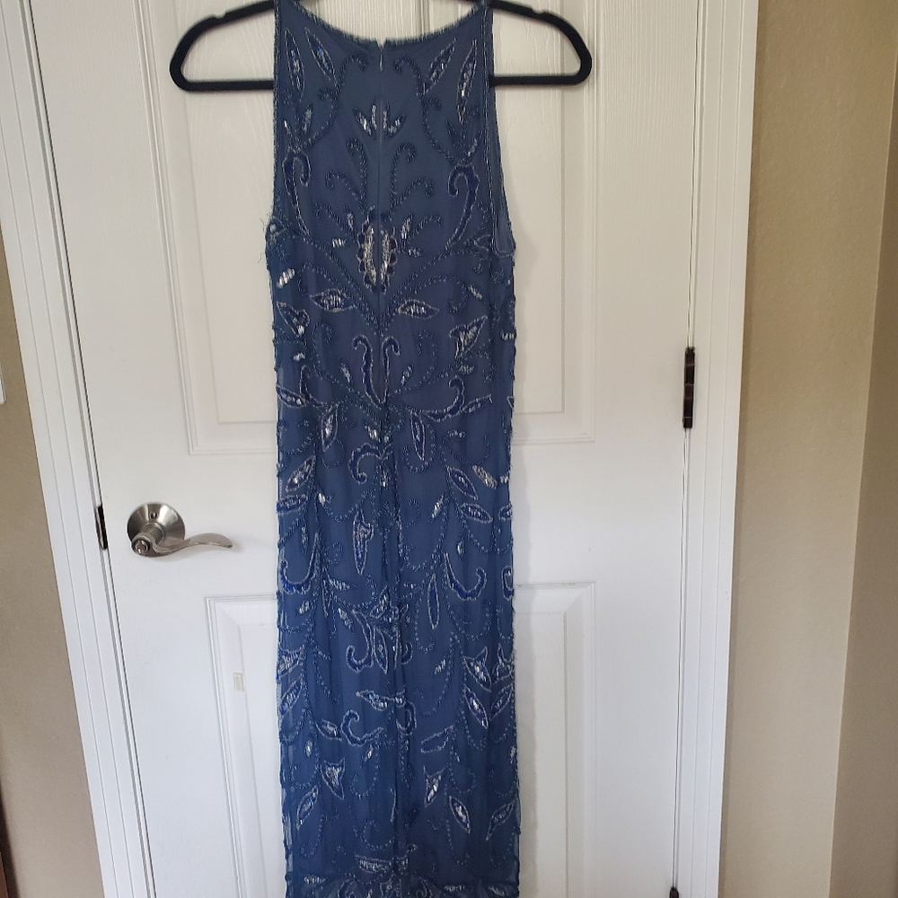 Pisarro Nights Blue Beaded Midi Dress - Picture 3 of 11